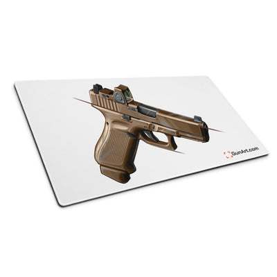 The Last Resort - OG Tan Poly Pistol Gaming Mouse Pad - Just The Piece - White Background