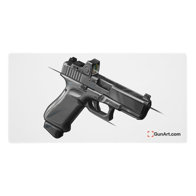 The Last Resort - OG Grey Poly Pistol Gaming Mouse Pad - Just The Piece - White Background