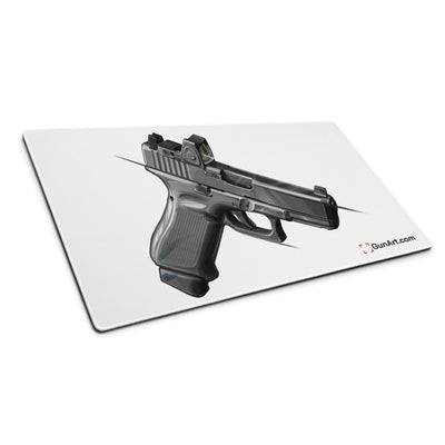 The Last Resort - OG Grey Poly Pistol Gaming Mouse Pad - Just The Piece - White Background