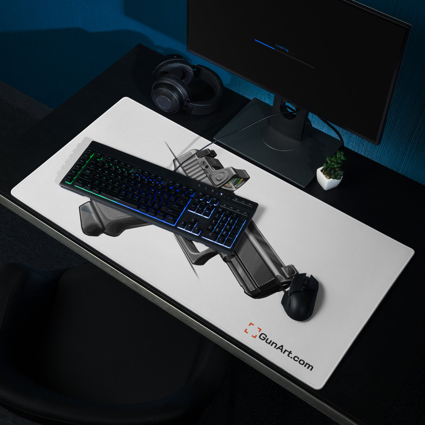 The Last Resort - OG Grey Poly Pistol Gaming Mouse Pad - Just The Piece - White Background