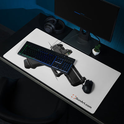 The Last Resort - OG Black Poly Pistol Gaming Mouse Pad - Just The Piece - White Background