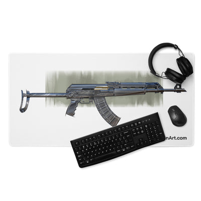 The Paratrooper / AK-47 Underfolder Gaming Mouse Pad - White Background