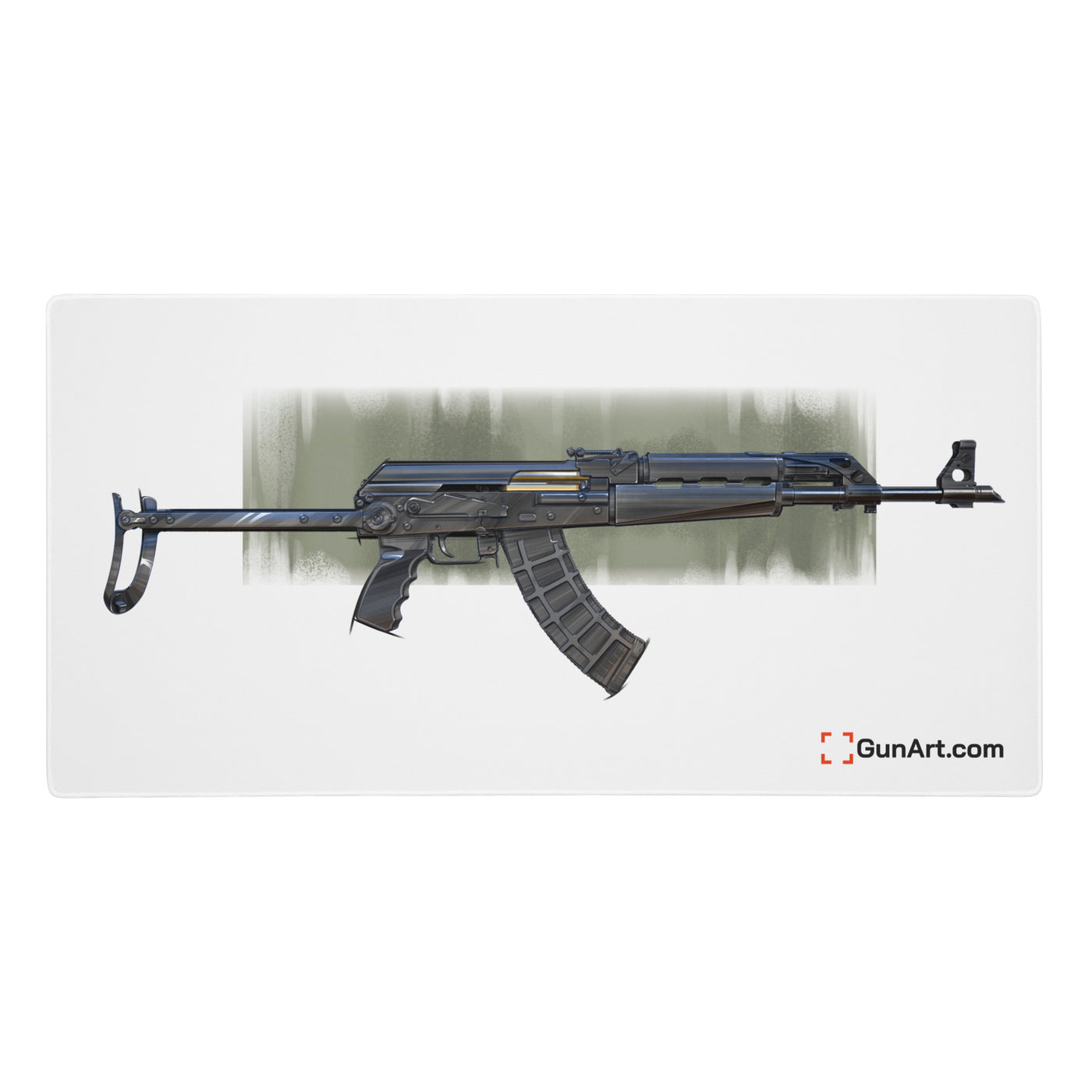 The Paratrooper / AK-47 Underfolder Gaming Mouse Pad - White Background