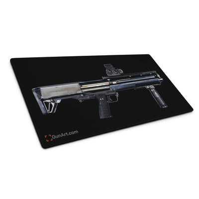 Tactical Bullpup Shotgun Gaming Mouse Pad - Just The Piece - Black Background