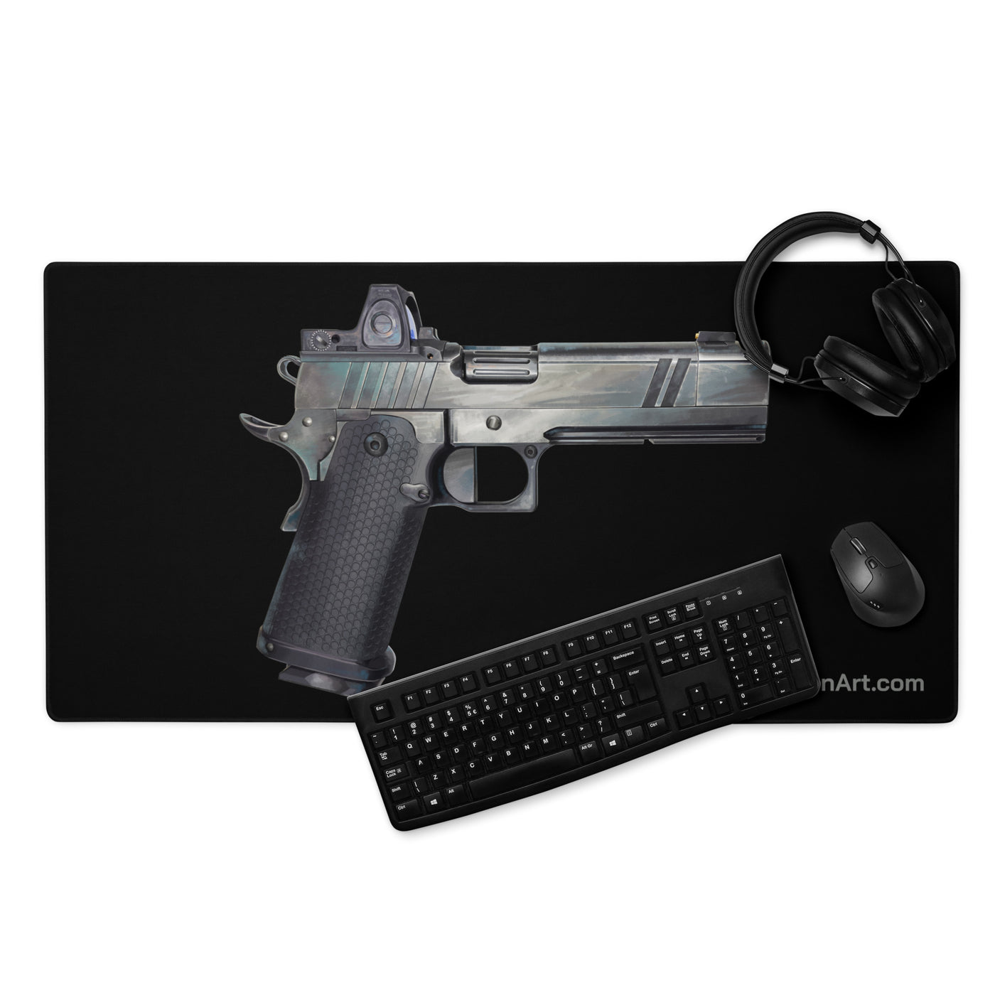 2011 Bravo Pistol Gaming Mouse Pad - Just The Piece - Black Background