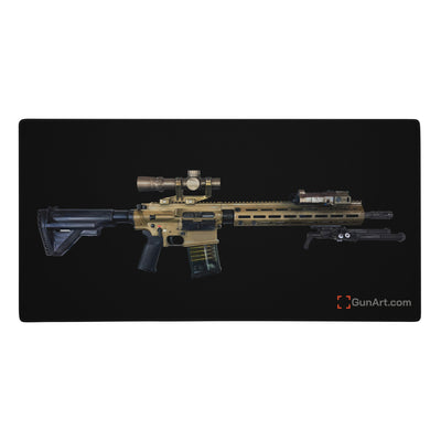 German 7.62x51mm AR10 Battle Rifle Gaming Mouse Pad - Just The Piece - Black Background
