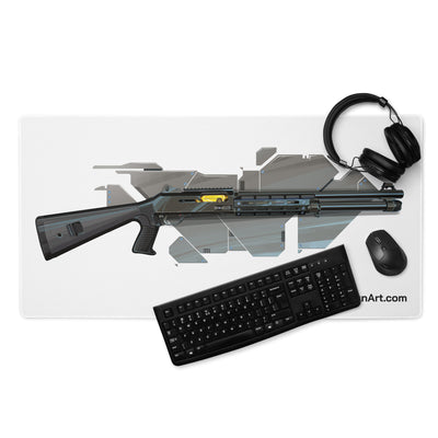 Special Ops Shotgun 12 Gauge Gaming Mouse Pad - White Background