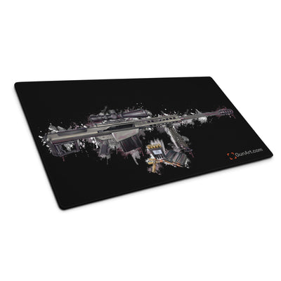 The Long-Range Legend - Purple .50 Cal BMG Rifle Gaming Mouse Pad - Black Background