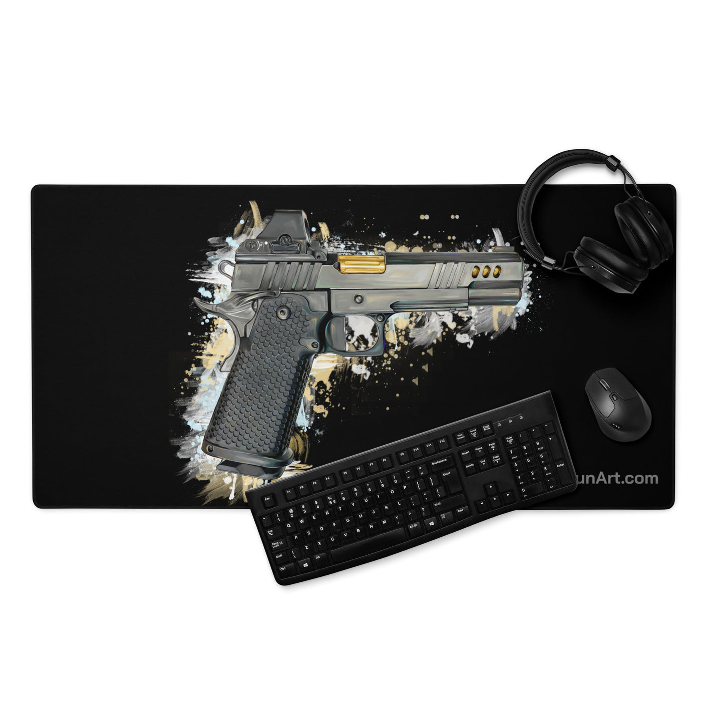 2011 Alpha Pistol Gaming Mouse Pad - Black Background