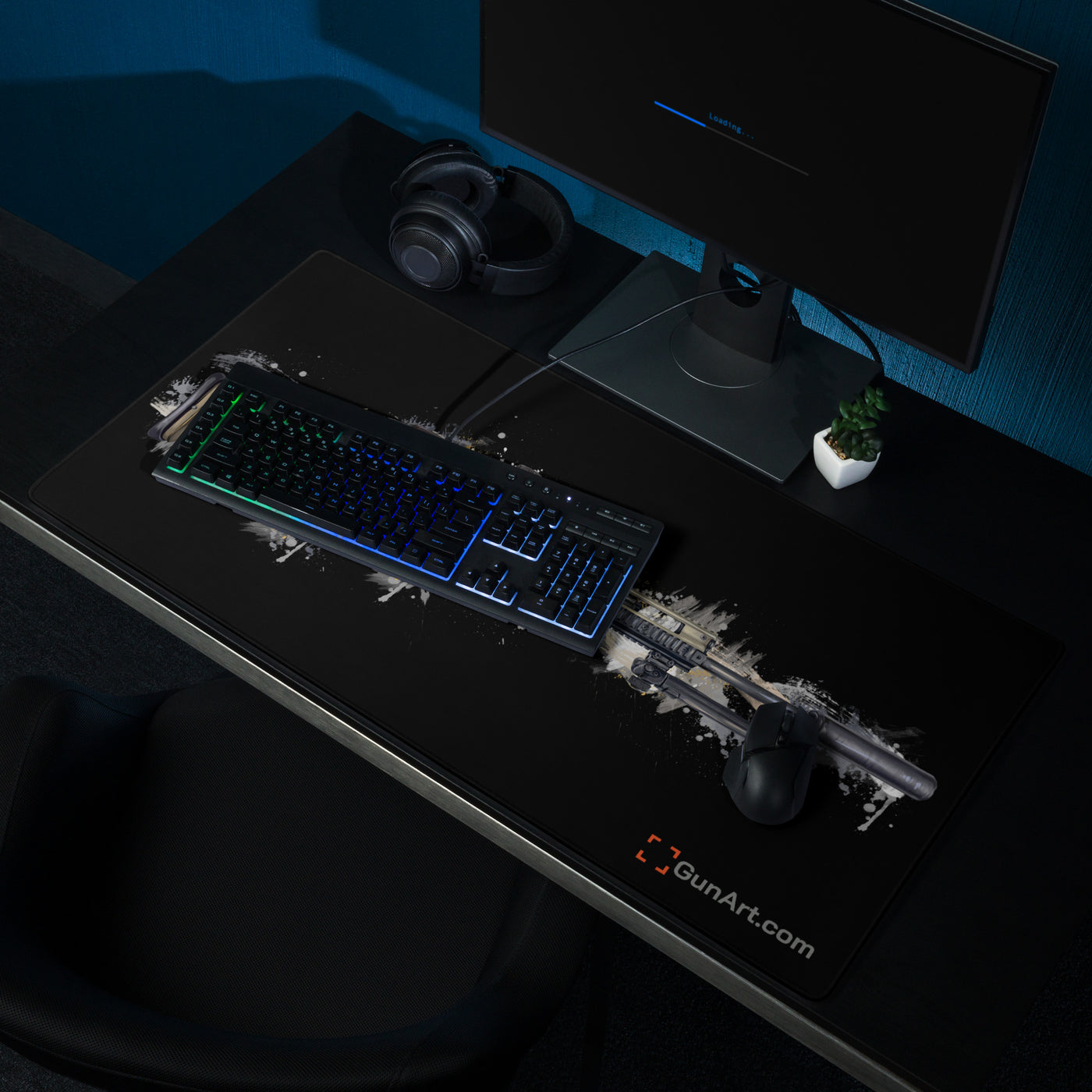 Socom Sniper Rifle Gaming Mouse Pad - Black Background