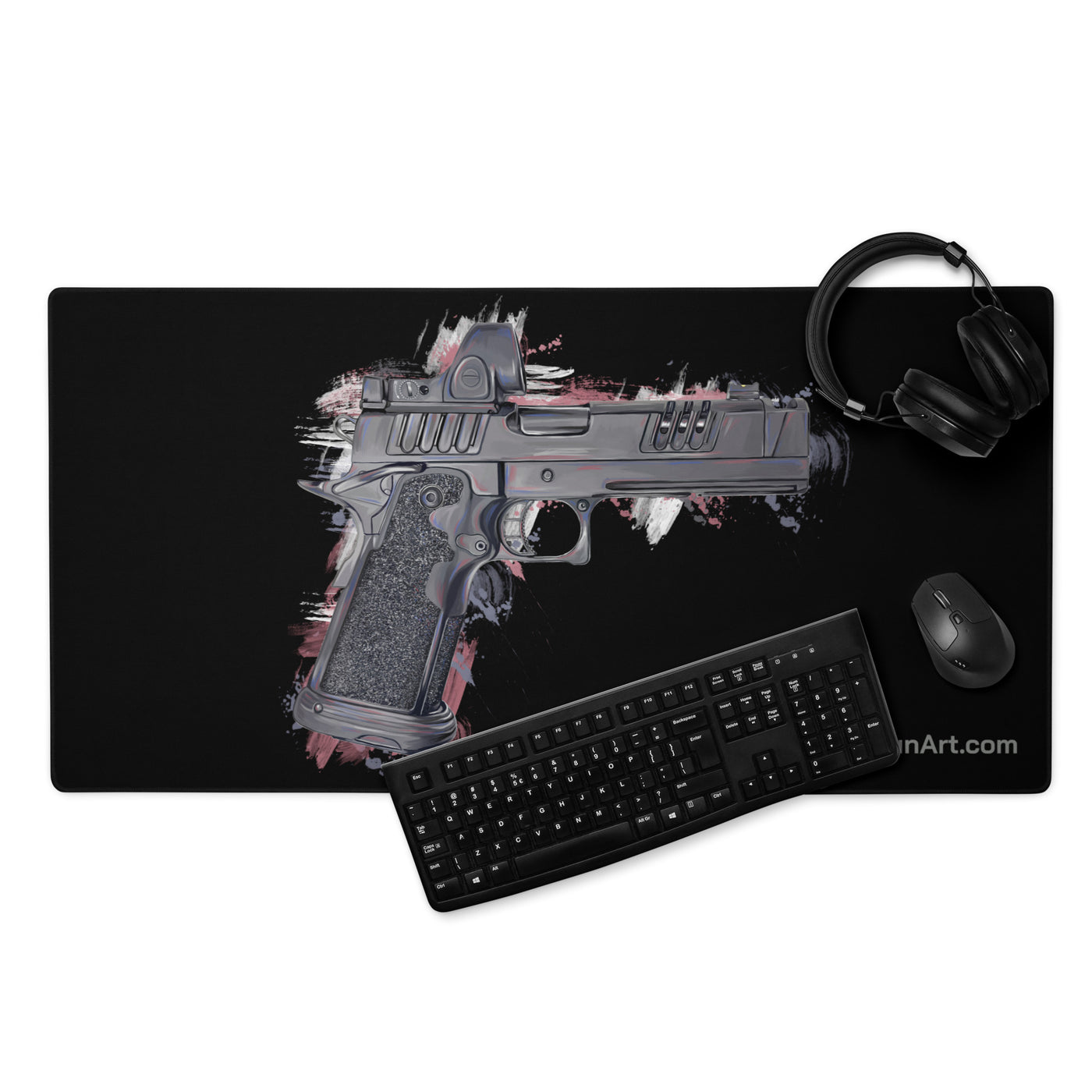 2011 Delta Pistol Gaming Mouse Pad - Black Background