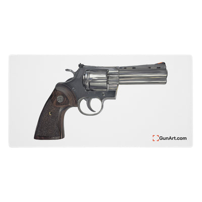 Wood & Stainless .357 Magnum Revolver Gaming Mouse Pad - Just The Piece - White Background