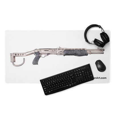 Selectable Mode Combat Shotgun Gaming Mouse Pad - Just The Piece - White Background