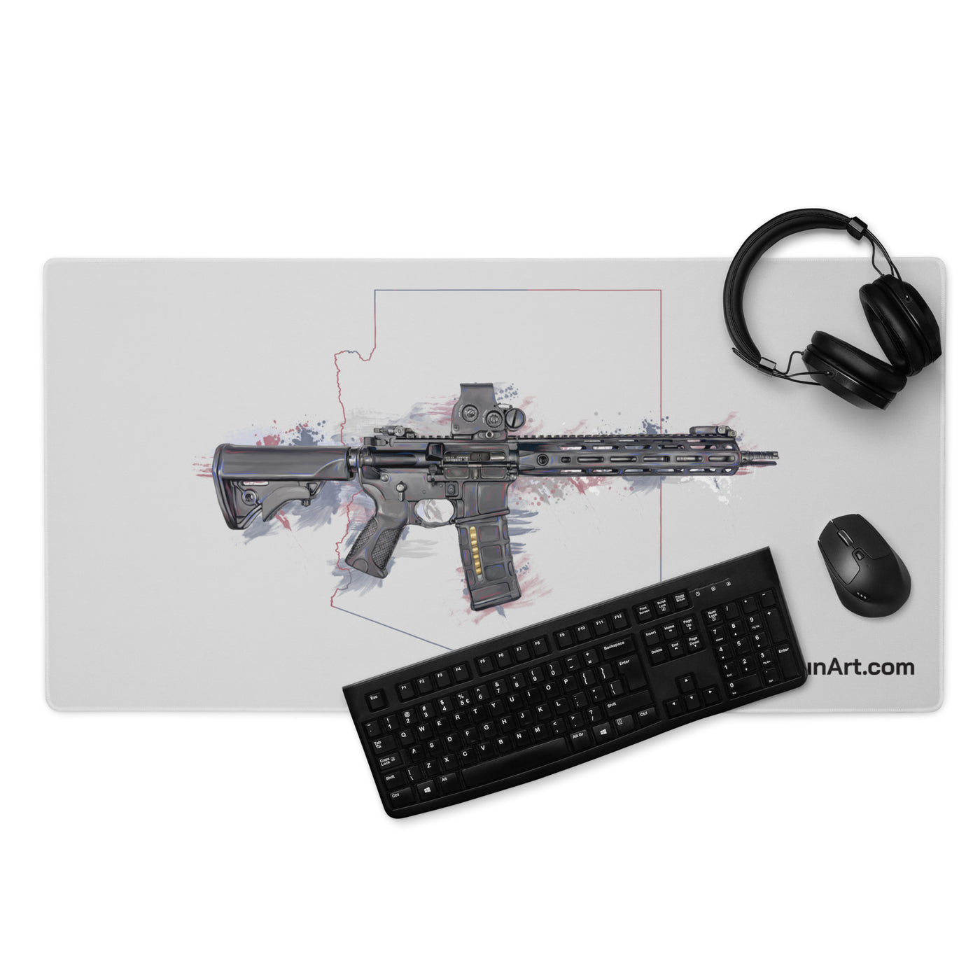 Defending Freedom - Arizona - AR-15 State Gaming Mouse Pad - Colored State