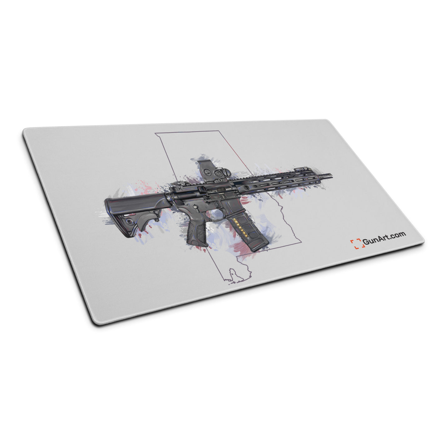 Defending Freedom - Alabama - AR-15 State Gaming Mouse Pad - Colored State
