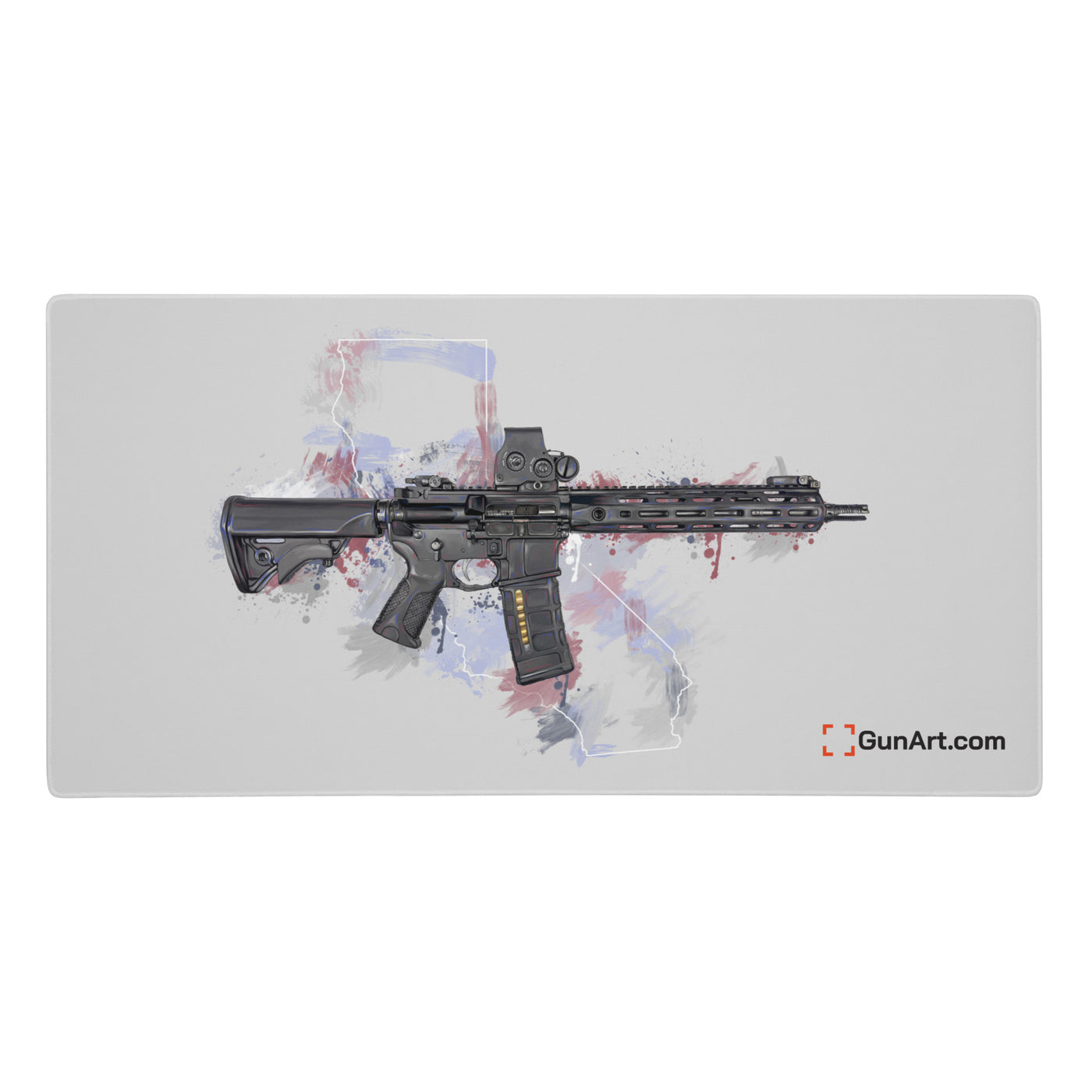 Defending Freedom - California - AR-15 State Gaming Mouse Pad - White State