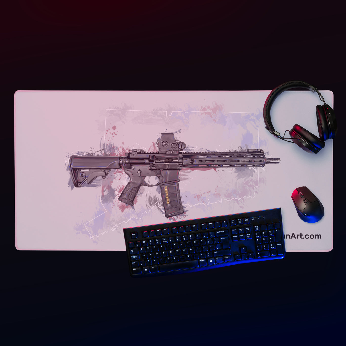 Defending Freedom - Connecticut - AR-15 State Gaming Mouse Pad - White State