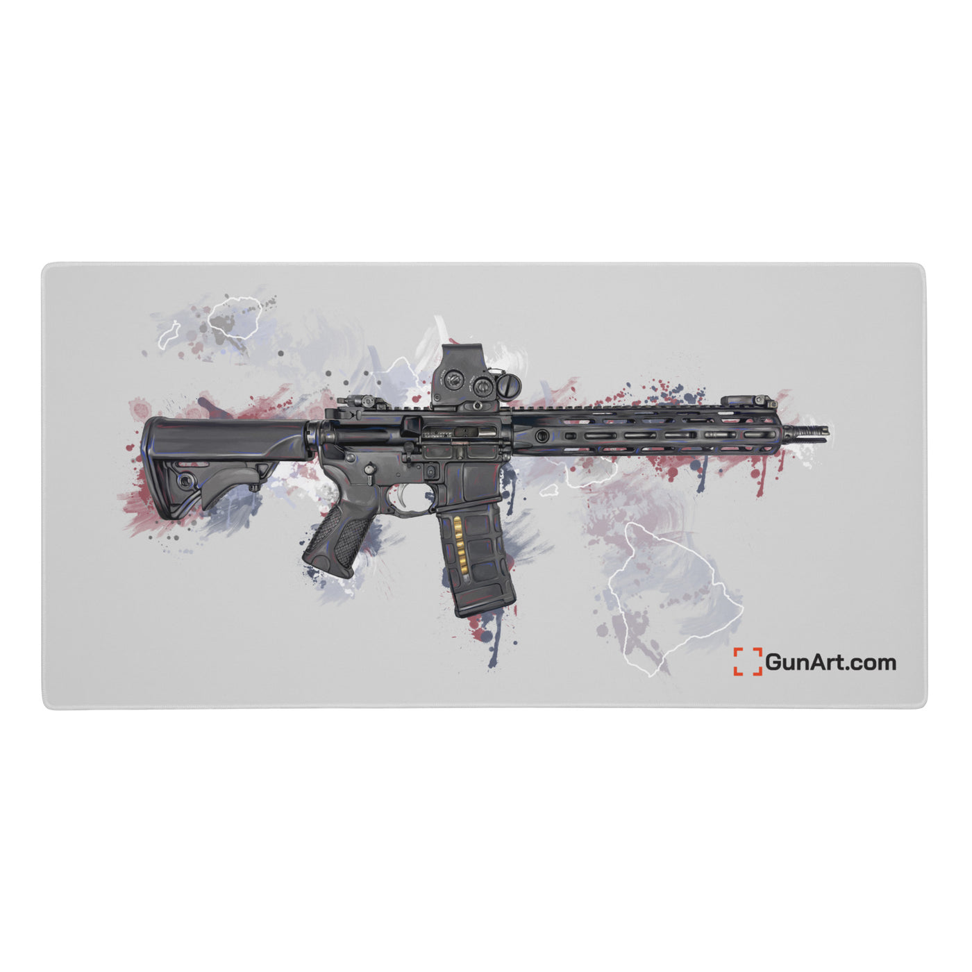 Defending Freedom - Hawaii - AR-15 State Gaming Mouse Pad - White State