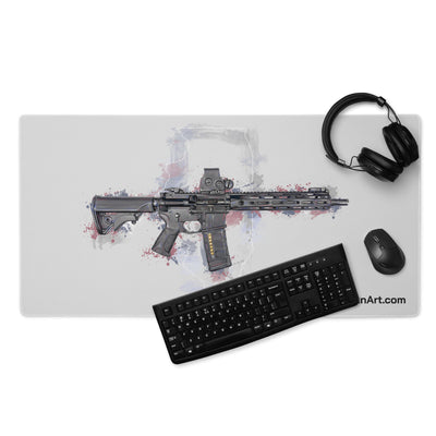 Defending Freedom - Illinois - AR-15 State Gaming Mouse Pad - White State