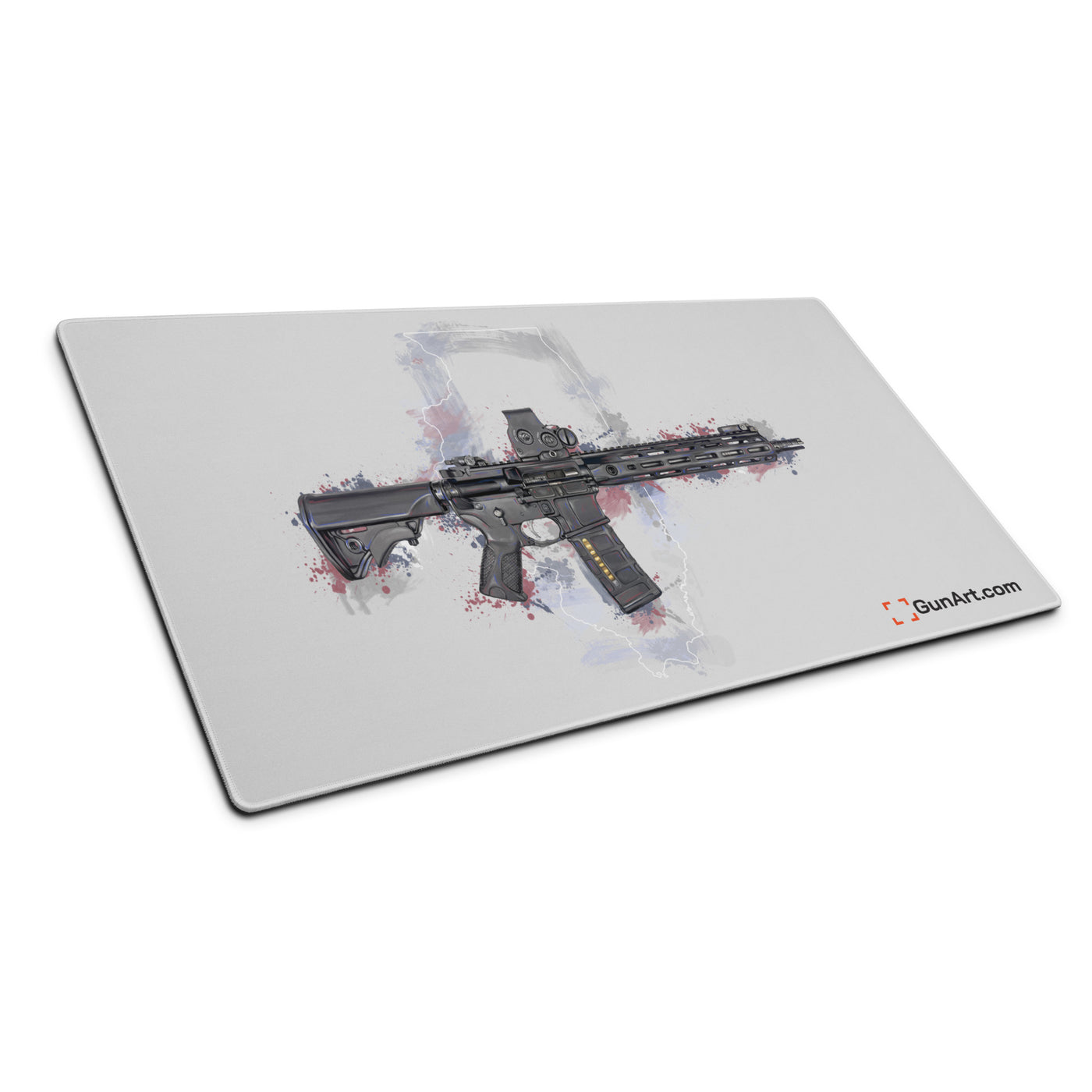 Defending Freedom - Illinois - AR-15 State Gaming Mouse Pad - White State
