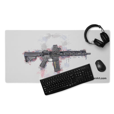 Defending Freedom - Indiana - AR-15 State Gaming Mouse Pad - White State