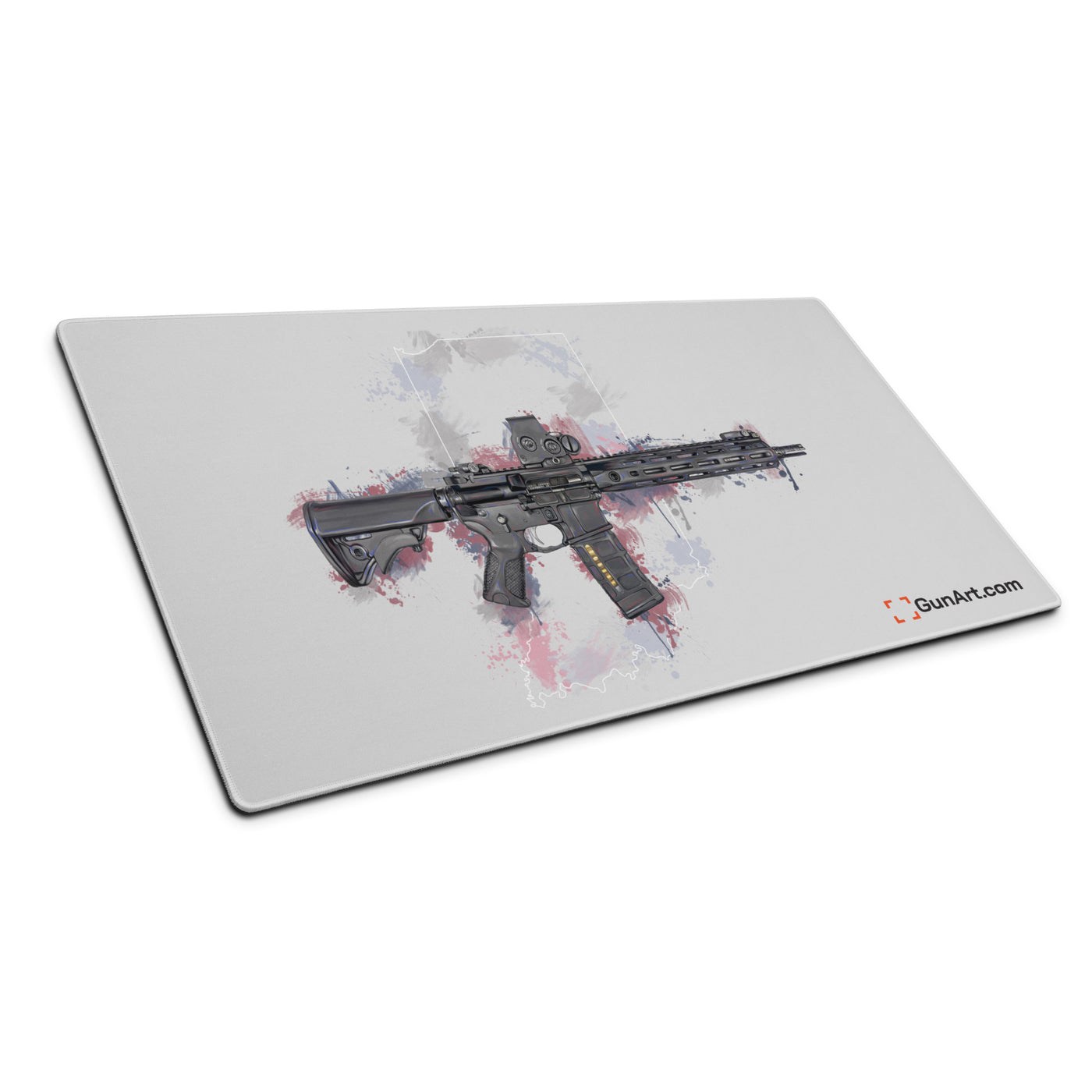 Defending Freedom - Indiana - AR-15 State Gaming Mouse Pad - White State