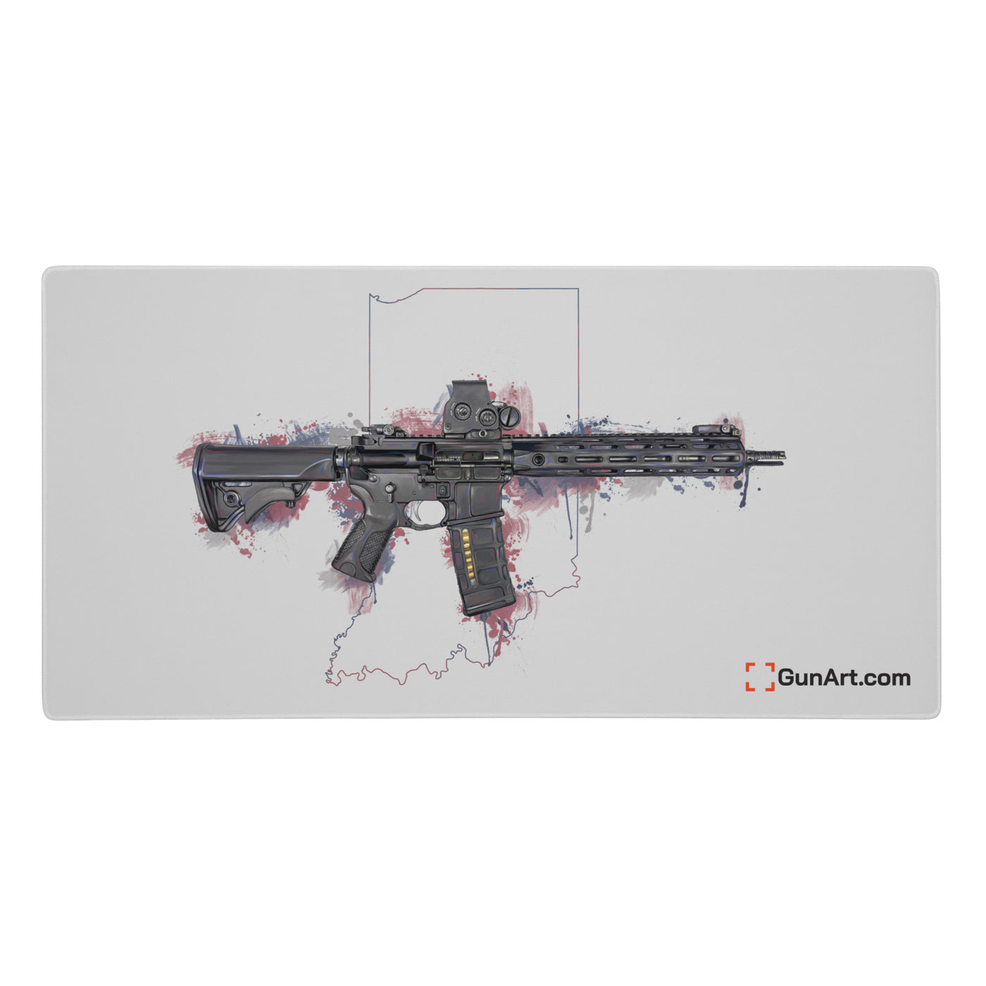 Defending Freedom - Indiana - AR-15 State Gaming Mouse Pad - Colored State