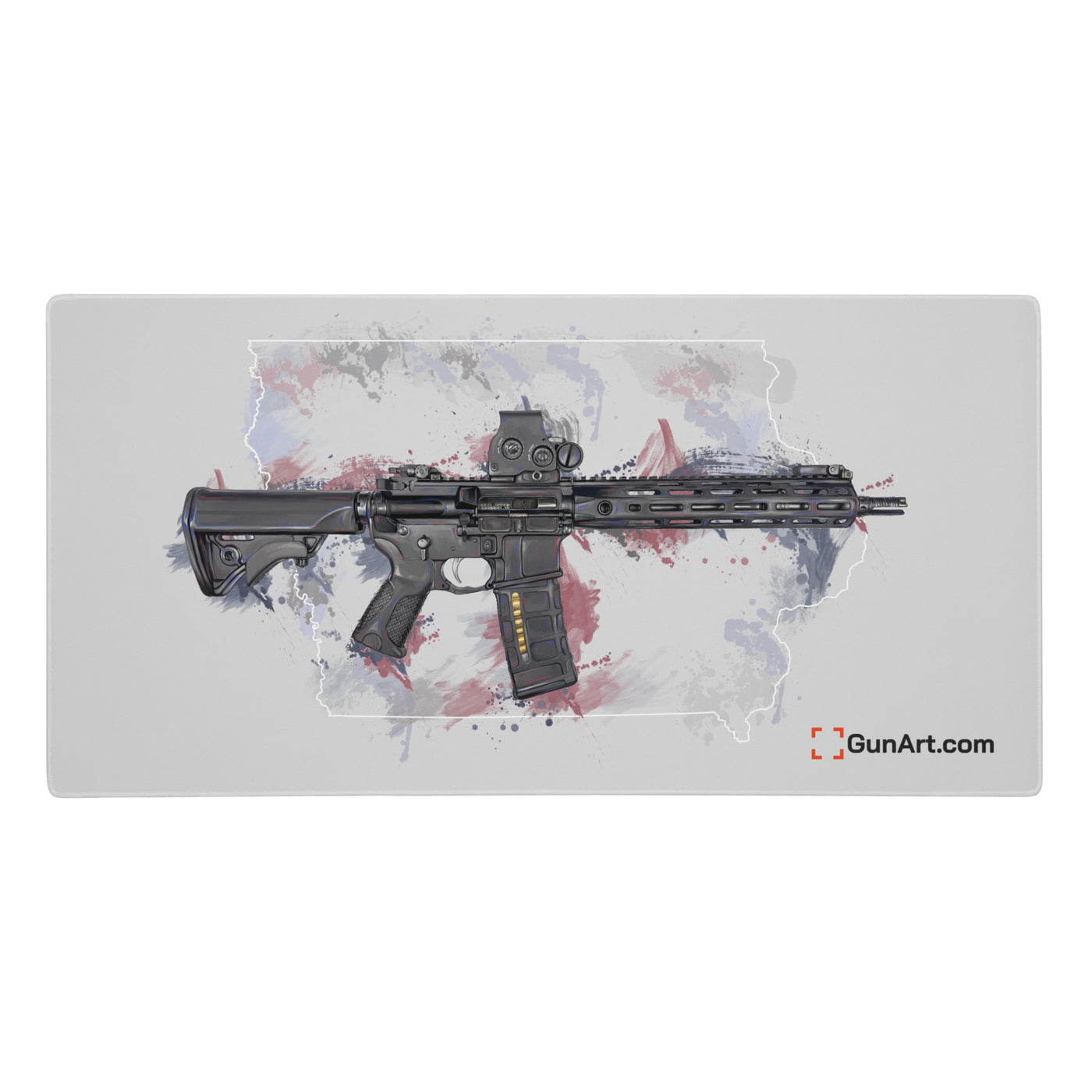 Defending Freedom - Iowa - AR-15 State Gaming Mouse Pad - White State