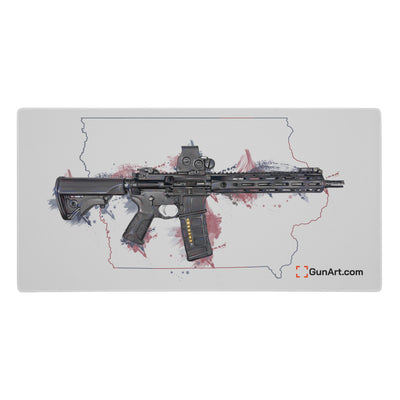 Defending Freedom - Iowa - AR-15 State Gaming Mouse Pad - Colored State