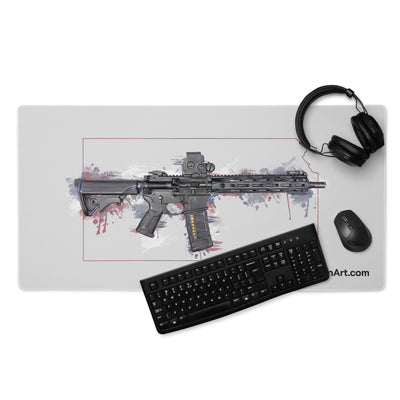 Defending Freedom - Kansas - AR-15 State Gaming Mouse Pad - Colored State