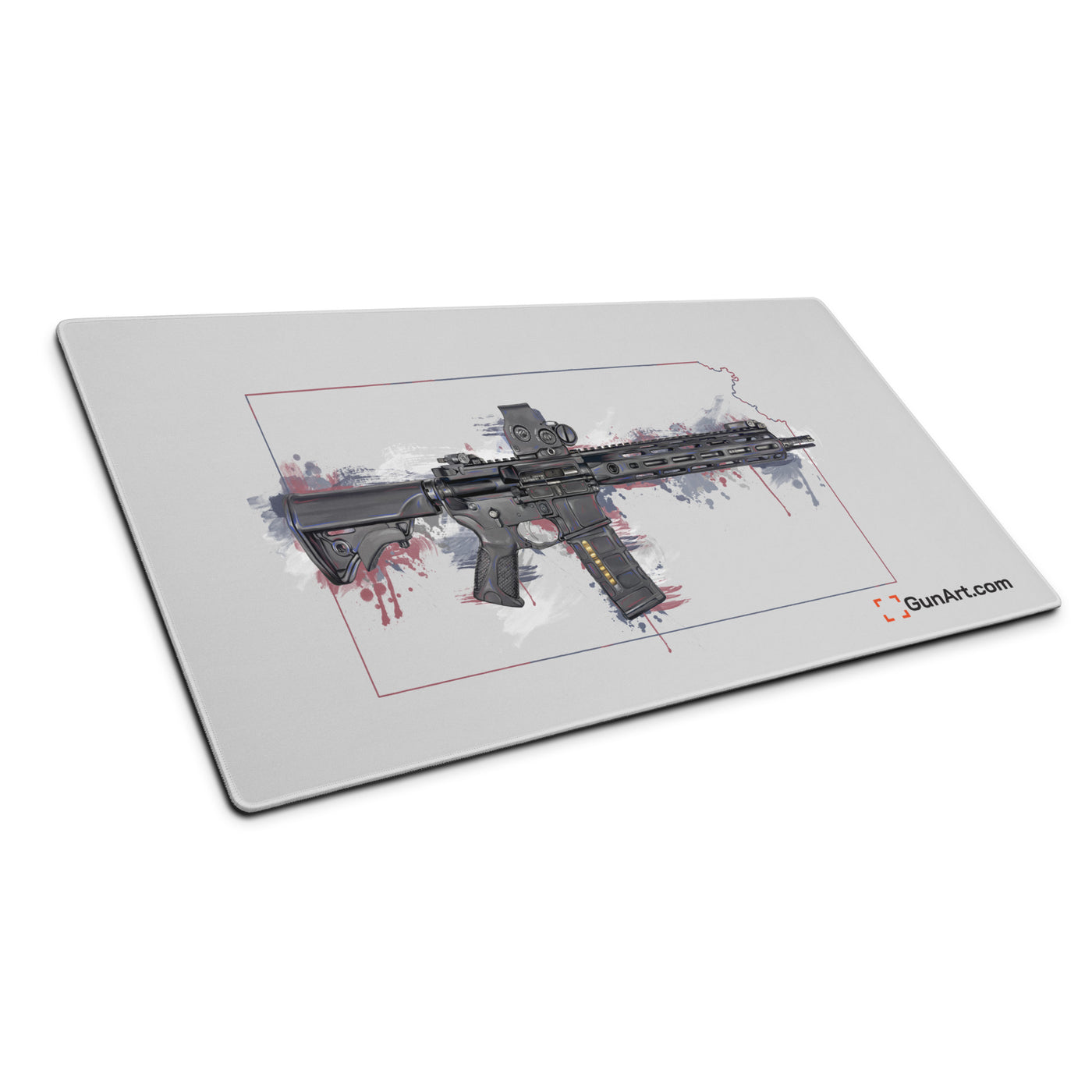 Defending Freedom - Kansas - AR-15 State Gaming Mouse Pad - Colored State