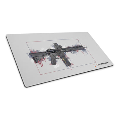 Defending Freedom - Kansas - AR-15 State Gaming Mouse Pad - Colored State