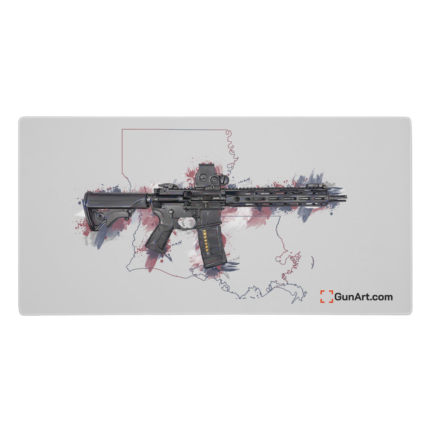 Defending Freedom - Louisiana - AR-15 State Gaming Mouse Pad - Colored State