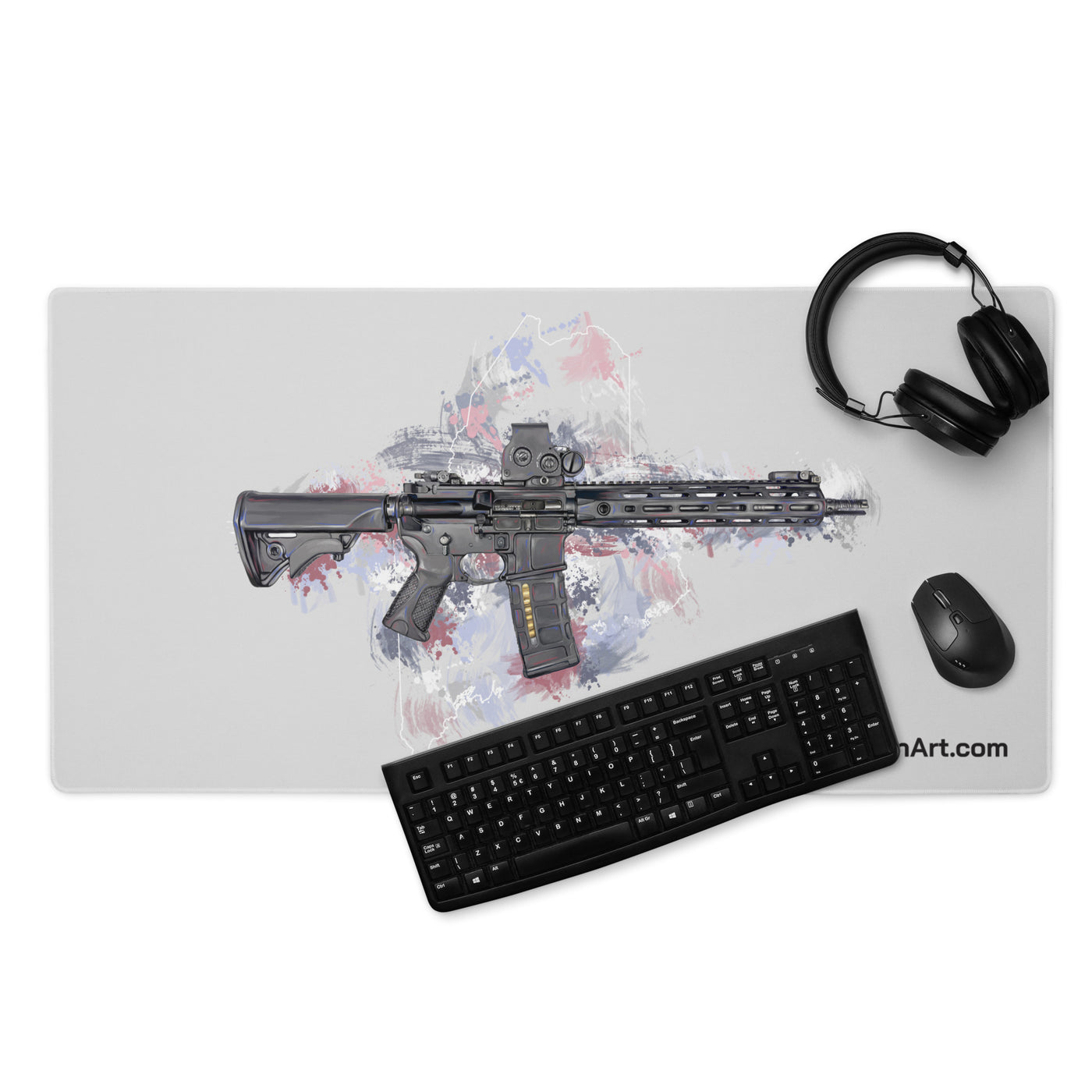 Defending Freedom - Maine - AR-15 State Gaming Mouse Pad - White State