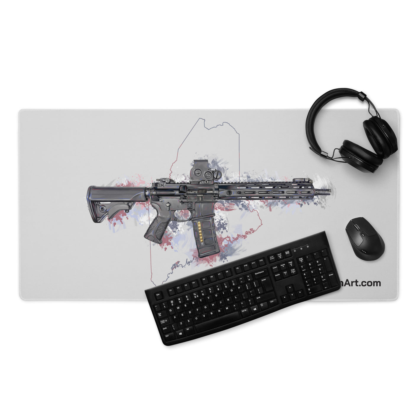 Defending Freedom - Maine - AR-15 State Gaming Mouse Pad - Colored State