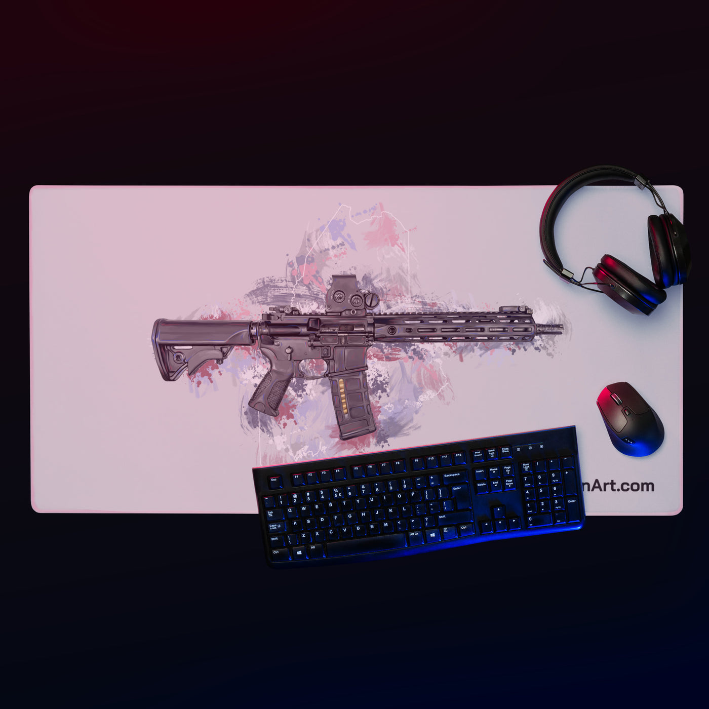 Defending Freedom - Maine - AR-15 State Gaming Mouse Pad - White State