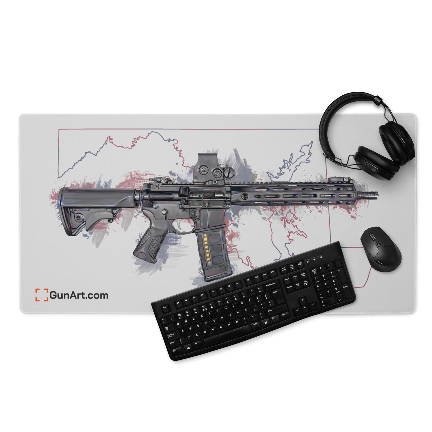 Defending Freedom - Maryland - AR-15 State Gaming Mouse Pad - Colored State