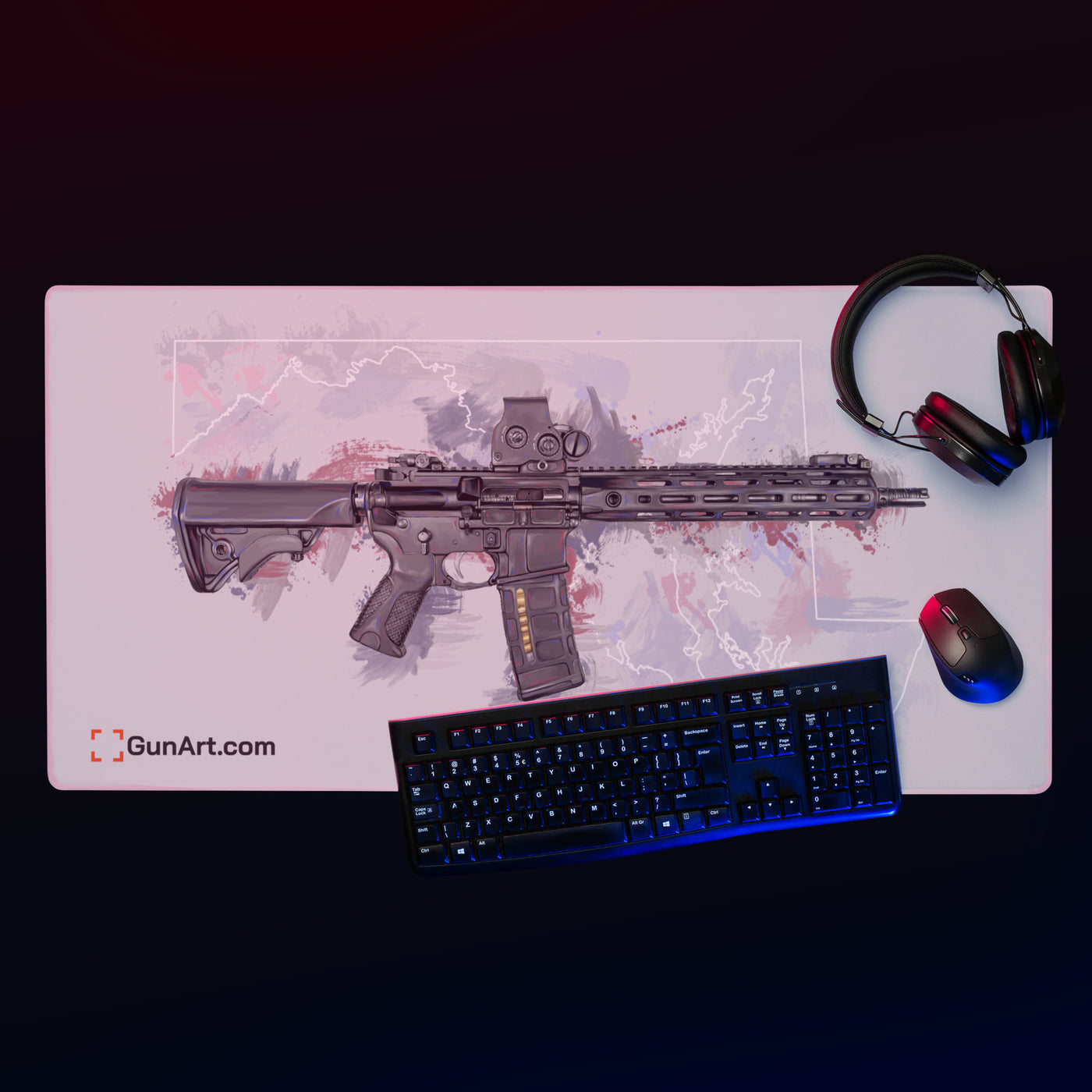 Defending Freedom - Maryland - AR-15 State Gaming Mouse Pad - White State