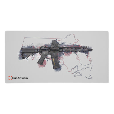 Defending Freedom - Massachussetts - AR-15 State Gaming Mouse Pad - Colored State