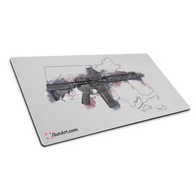 Defending Freedom - Massachussetts - AR-15 State Gaming Mouse Pad - Colored State
