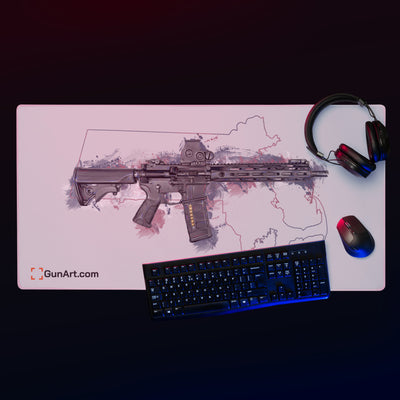 Defending Freedom - Massachussetts - AR-15 State Gaming Mouse Pad - Colored State