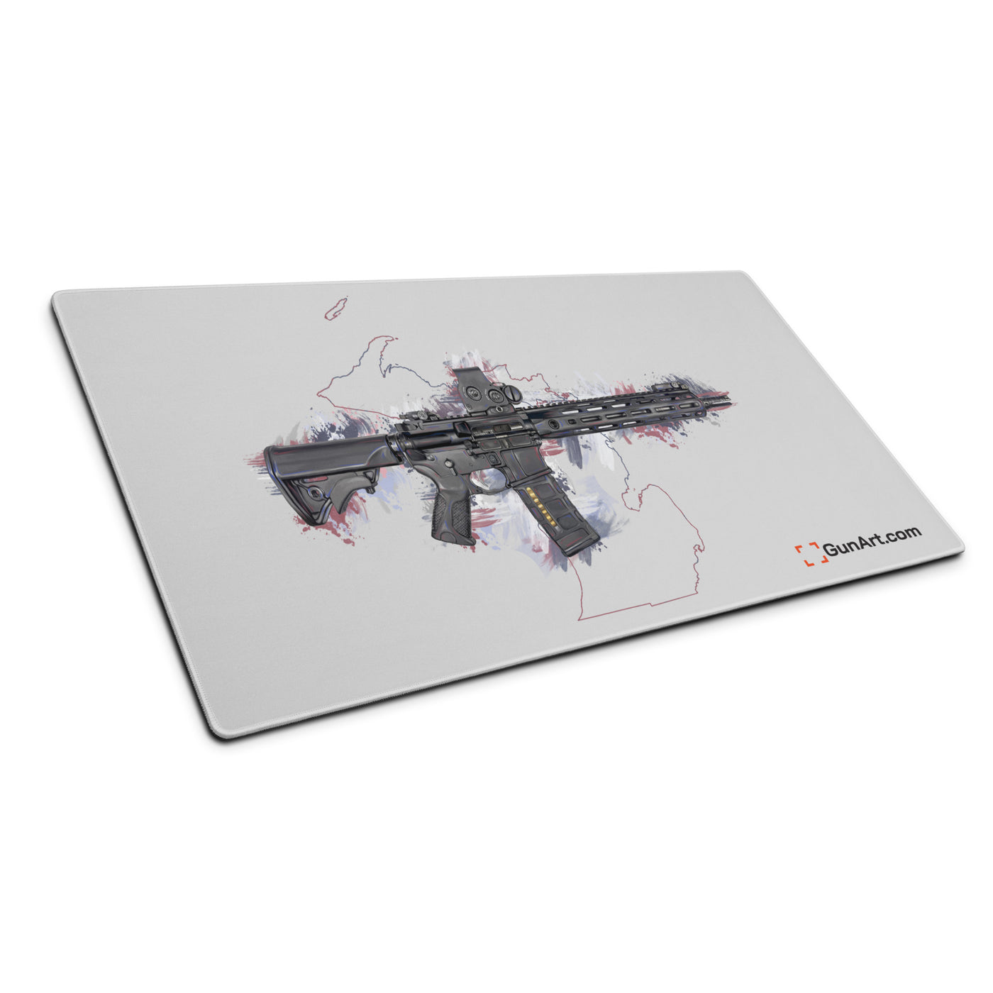 Defending Freedom - Michigan - AR-15 State Gaming Mouse Pad - Colored State