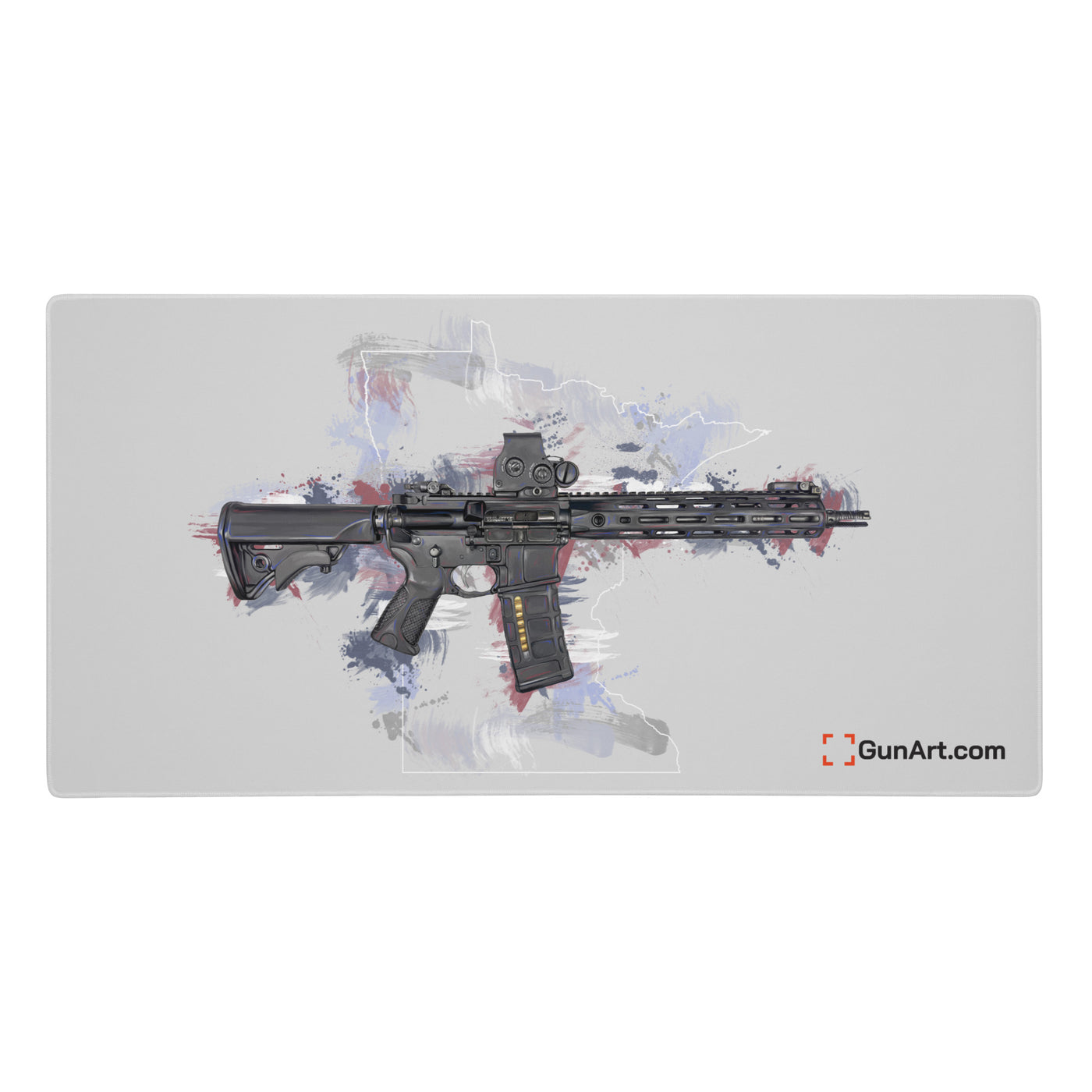 Defending Freedom - Minnesota - AR-15 State Gaming Mouse Pad - White State
