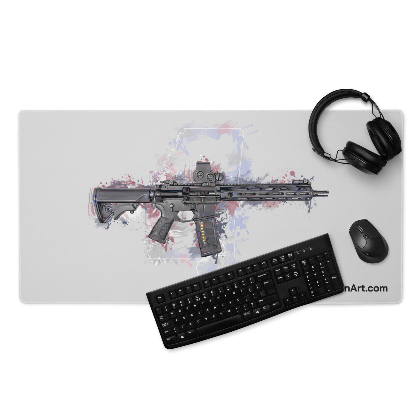 Defending Freedom - Mississippi - AR-15 State Gaming Mouse Pad - White State
