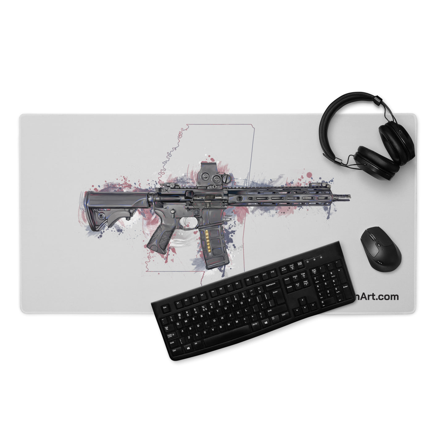Defending Freedom - Mississippi - AR-15 State Gaming Mouse Pad - Colored State
