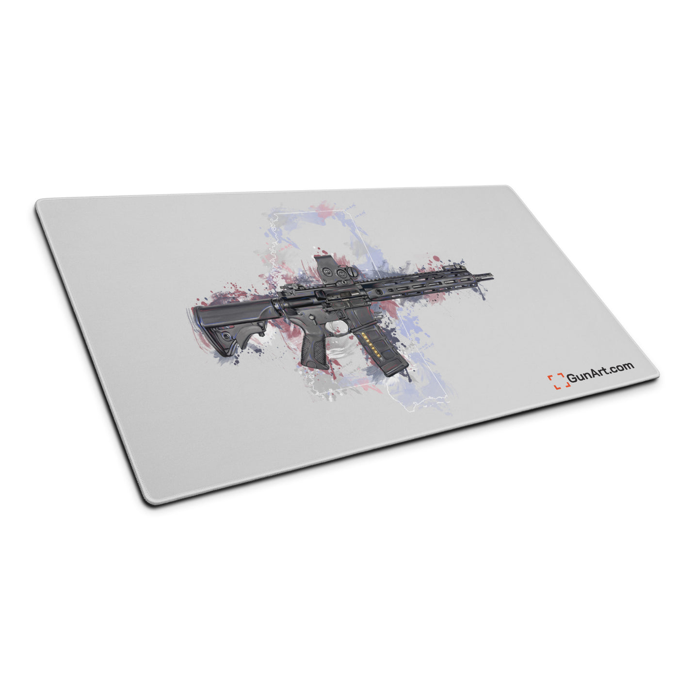 Defending Freedom - Mississippi - AR-15 State Gaming Mouse Pad - White State