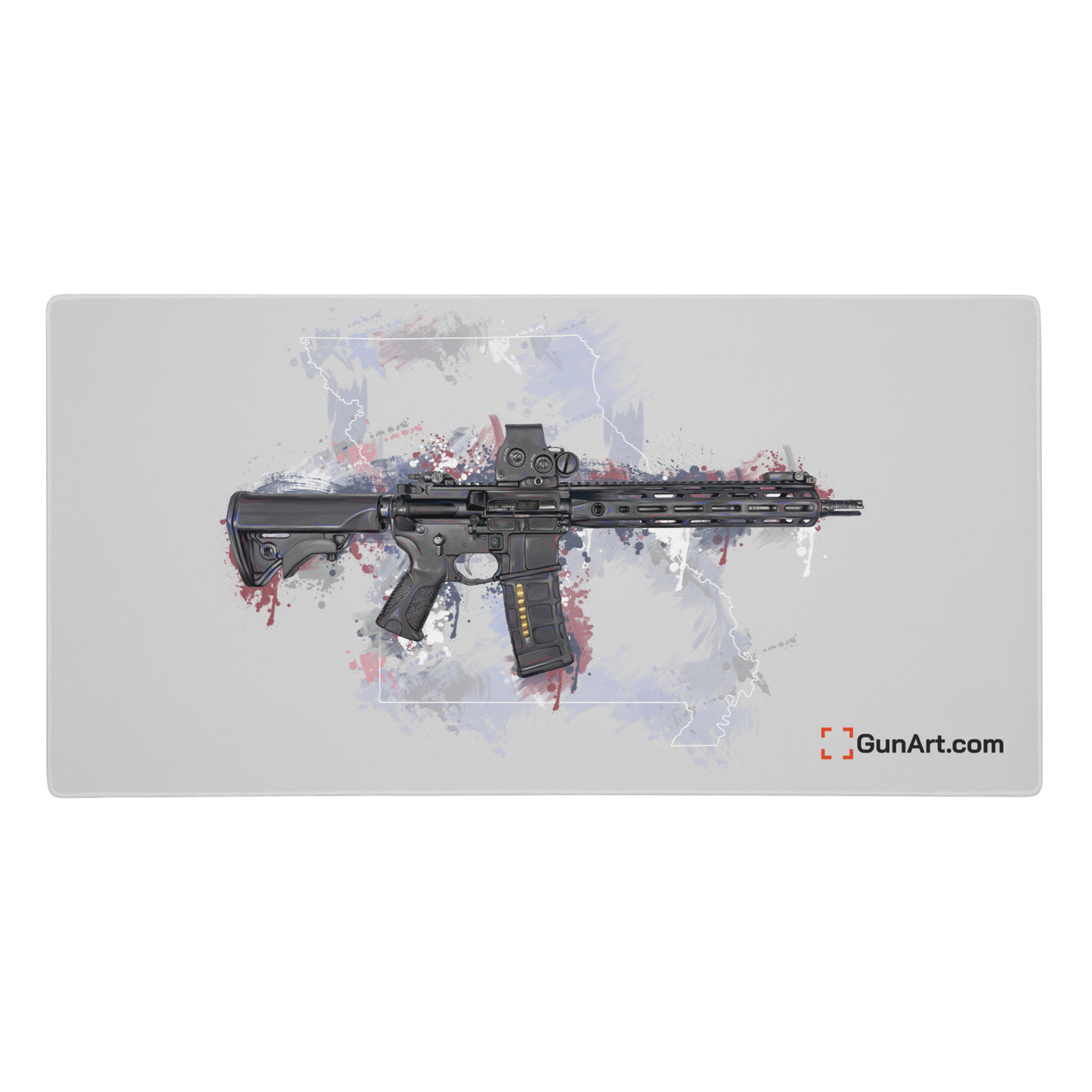 Defending Freedom - Missouri - AR-15 State Gaming Mouse Pad - White State