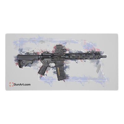 Defending Freedom - Nebraska - AR-15 State Gaming Mouse Pad - White State