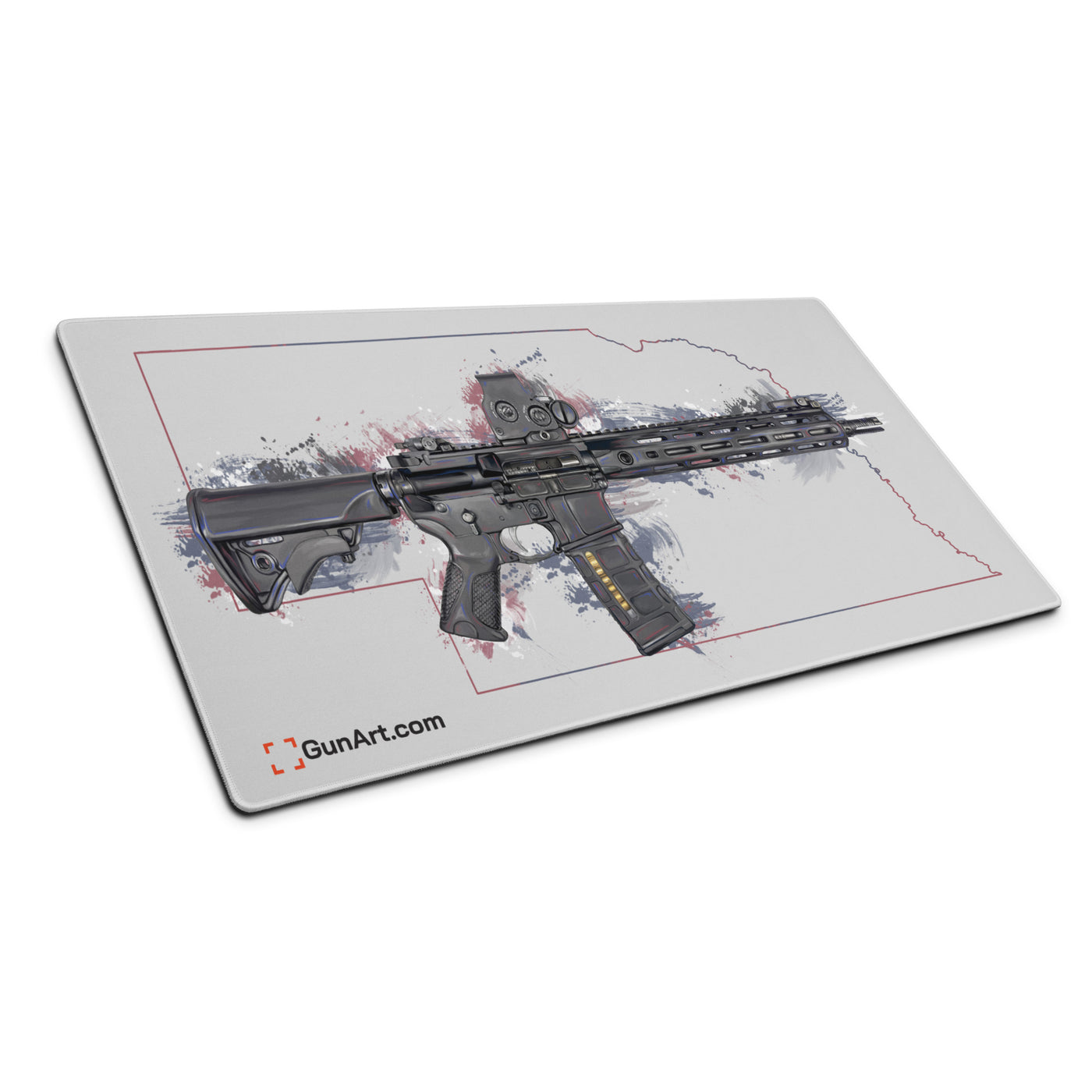 Defending Freedom - Nebraska - AR-15 State Gaming Mouse Pad - Colored State
