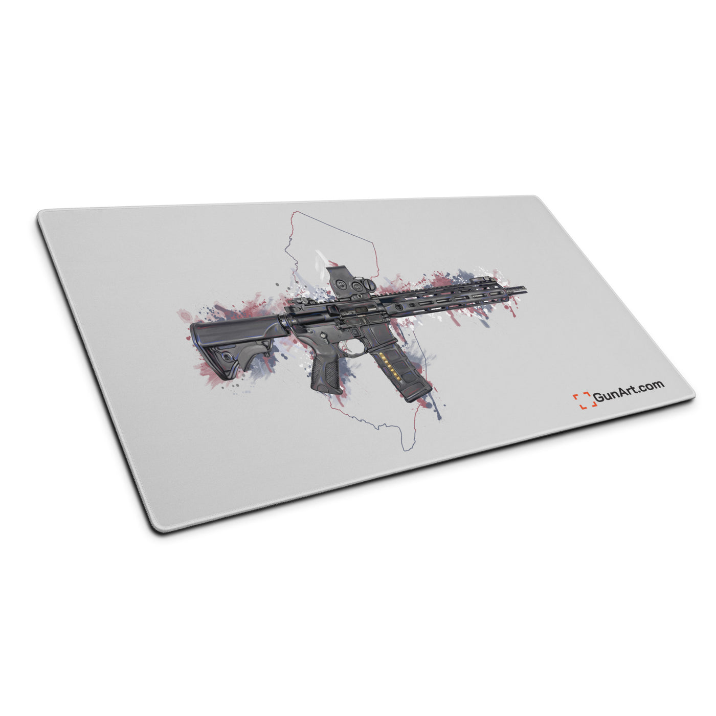 Defending Freedom - New Jersey - AR-15 State Gaming Mouse Pad - Colored State